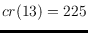 $cr(13) = 225$