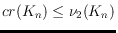 $cr(K_n) \le \nu_2(K_n)$