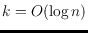 $k=O(\log n)$