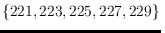 $\{221,223,225,227,229\}$