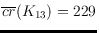 $\overline{cr}(K_{13}) = 229$
