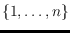 $\{1,\dots,n\}$