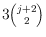 $3{j+2 \choose 2}$