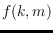 $f(k,m)$