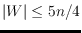$\vert W\vert\leq5n/4$